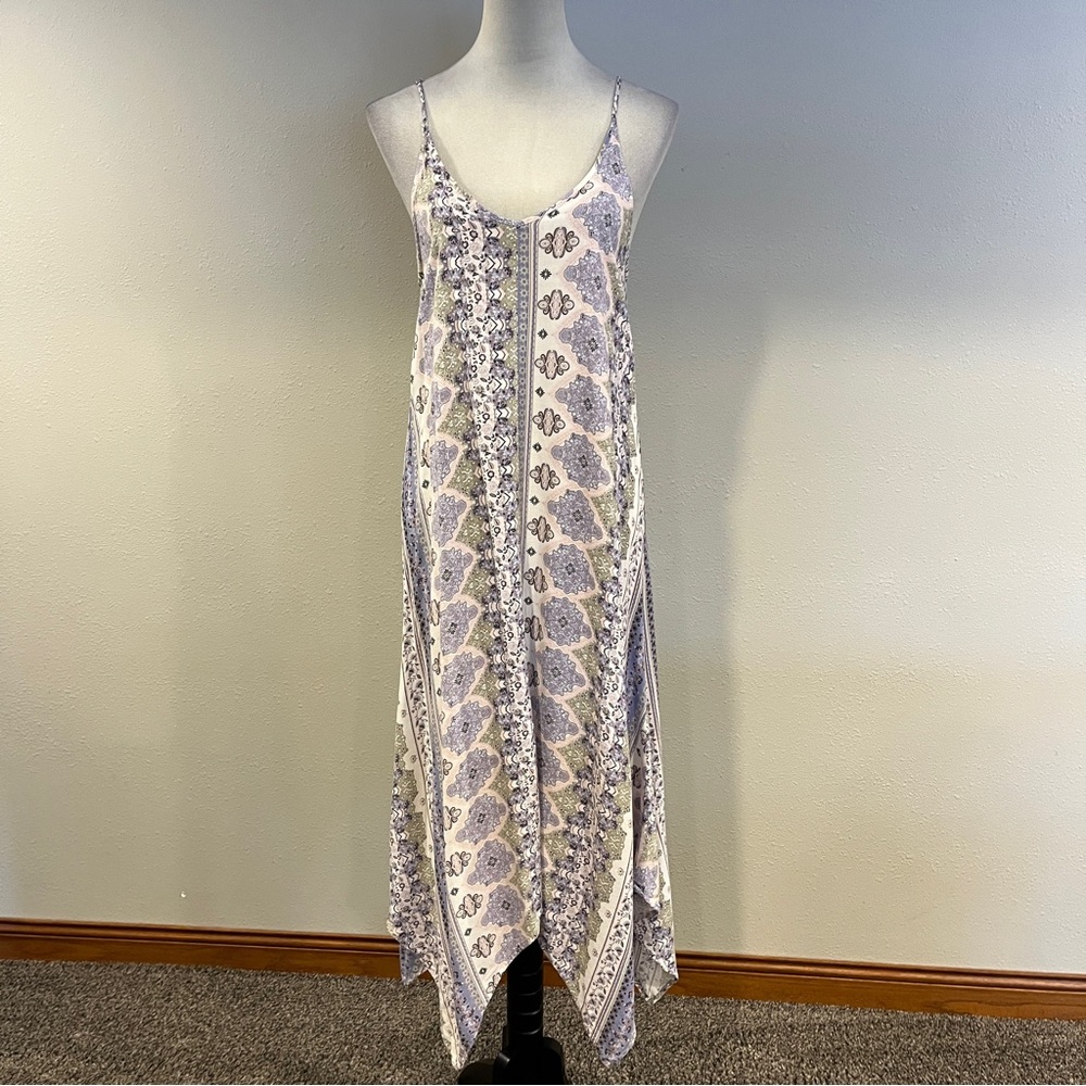 Floral Print asymmetrical Maxi Dress with straps size large